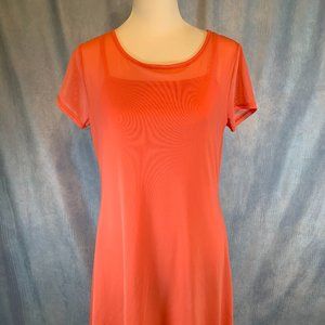 SHEER PINK KNEE LENGTH LINED DRESS SIZE SMALL